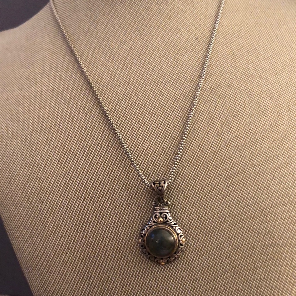 Sterling silver necklace with labradorite